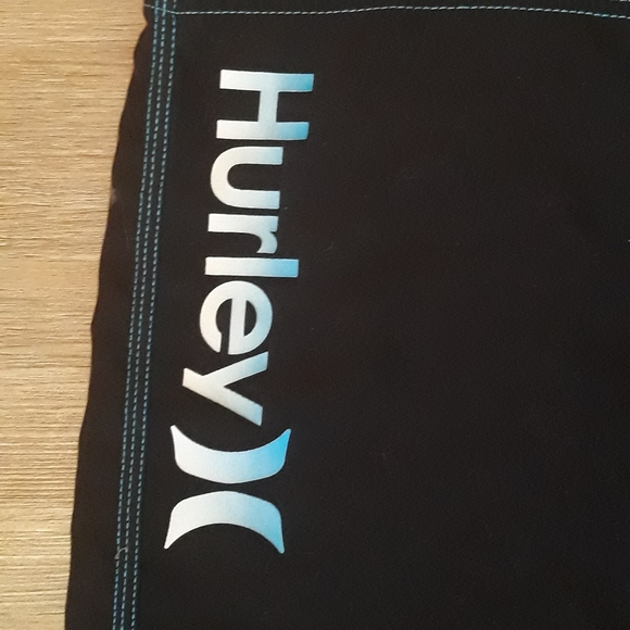 Hurley Men's One and Only 21" Board Shorts - Black / Cyan Swim Trunks - Picture 13 of 15